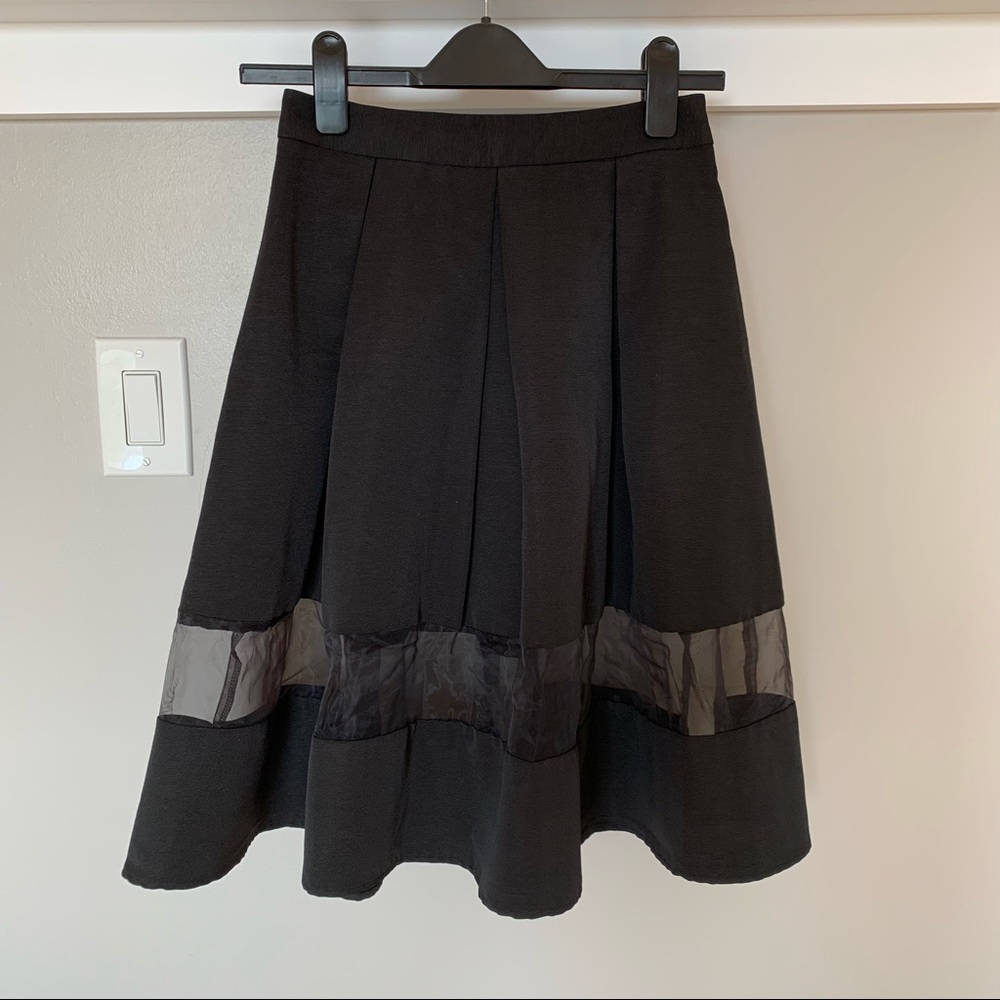 Express Black mesh detail circle skirt